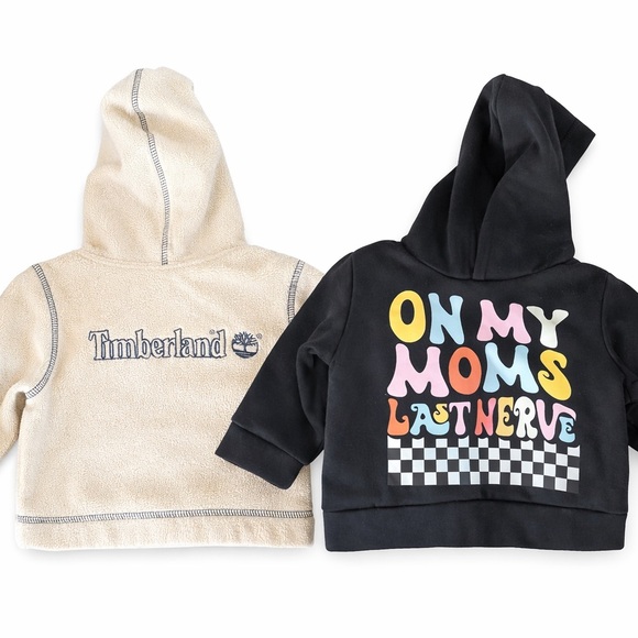 Timberland Other - Timberland Kids Two-Pack Hoodies — Cream Sherpa & Black Graphic Pullover
